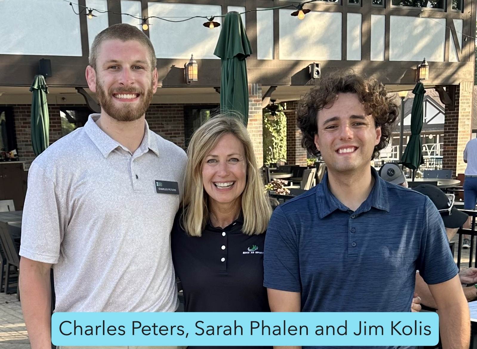 Charles, Sarah Phalen and Jim volunteer at a golf outing