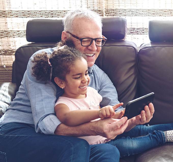 Grandparent with their granddaughter