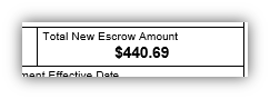 total new escrow amount